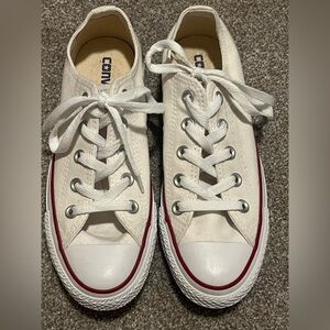 Converse White Canvas Lace-Up Sneakers